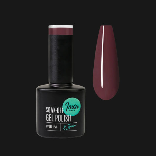Esmalte semipermanente IMEN 073 de 12 ml con muestra de color