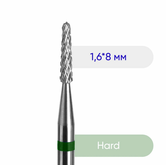 Fresa Nailsoftheday Aguja – Fresa de Carburo de Marca, Verde, 1,6*8 mm.