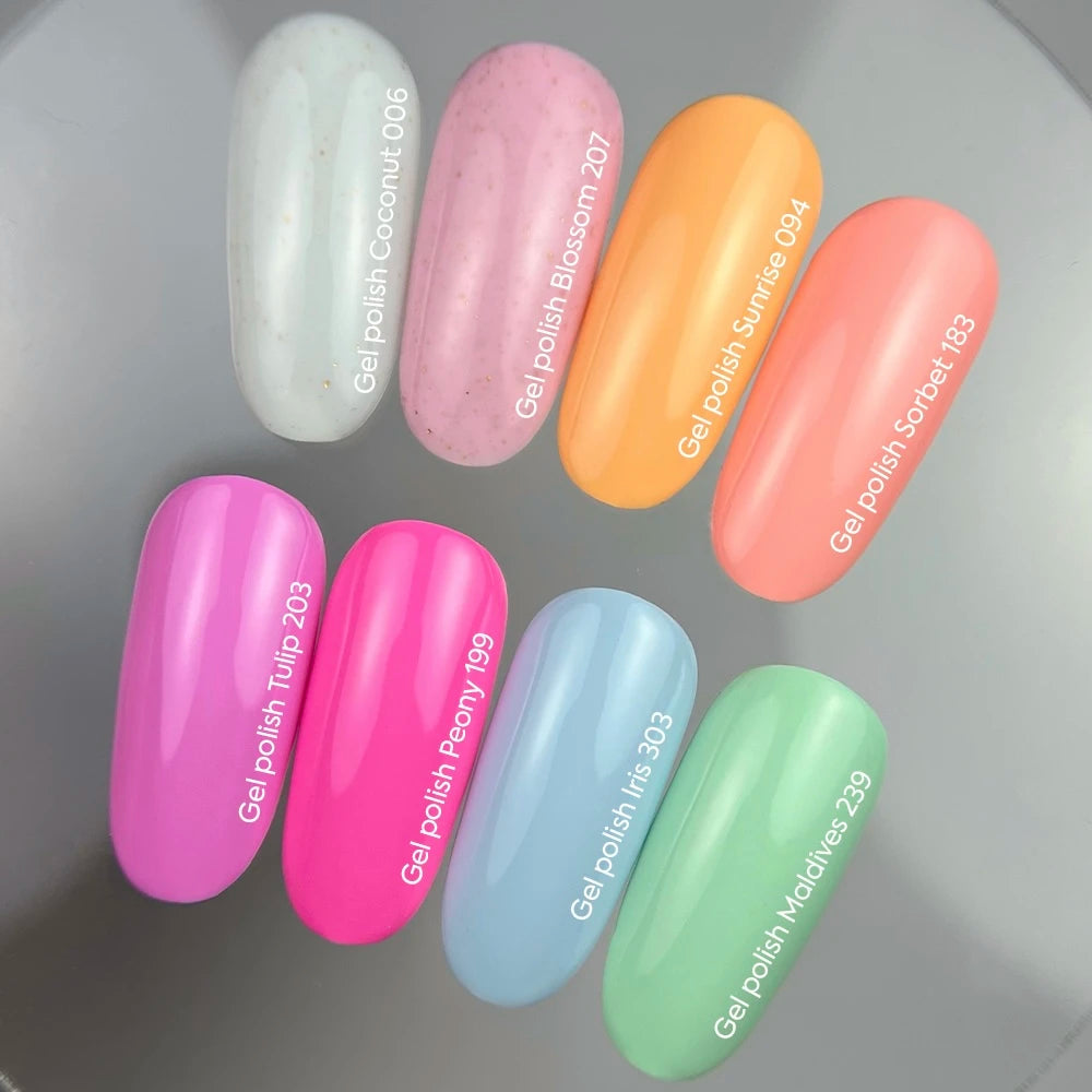 NAILSOFTHEDAY Gel Polish Sorbet — esmalte semipermanente melocotón suave, cubre en una sola capa, 10 ml.