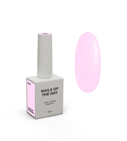 NAILSOFTHEDAY Color del Mes Febrero 2026 Blush — tono rosa pastel, cobertura completa en una sola capa, 10 ml