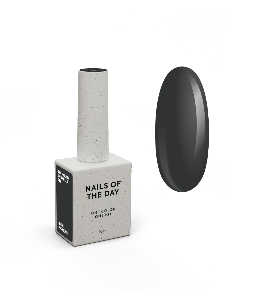 NAILSOFTHEDAY Let’s Special Umbrella — esmalte semipermanente gris oscuro grafito para uñas, que cubre en una sola capa, 10 ml.