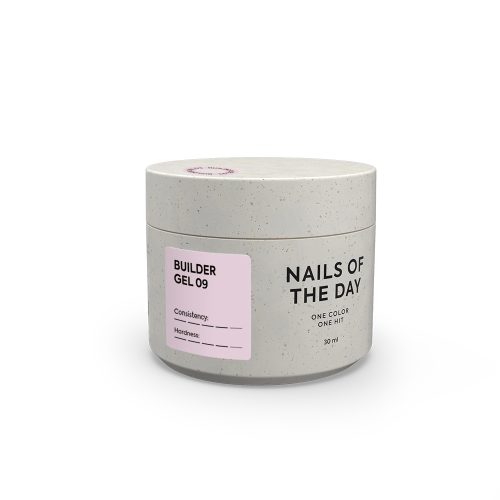 NAILSOFTHEDAY Builder Gel 09 — gel rosa lechoso para extensiones de uñas, 30 ml