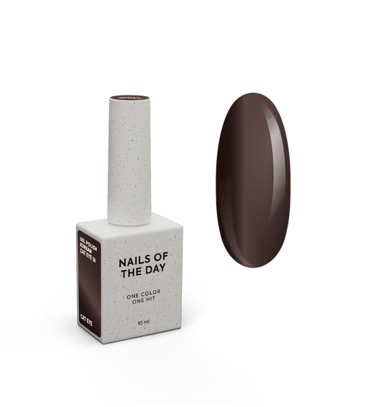 NAILSOFTHEDAY Korean Cat Eye 16 – esmalte semipermanente efecto ojo de gato marrón, 10 ml