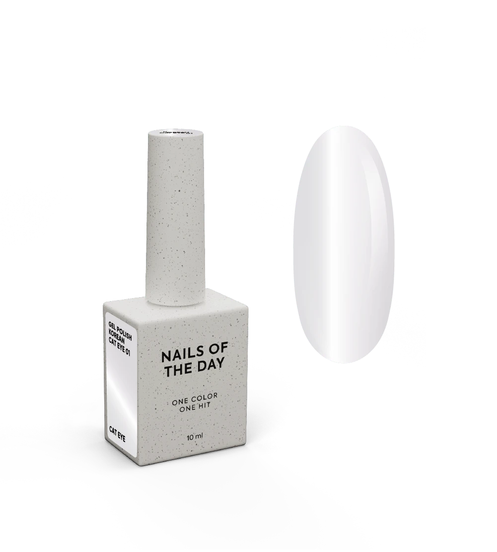 NAILSOFTHEDAY Korean cat eye 01 - esmalte semipermanente ojo de gato de color oliva claro , 10 ml