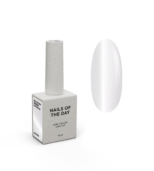 NAILSOFTHEDAY Korean cat eye 01 - esmalte semipermanente ojo de gato de color oliva claro , 10 ml
