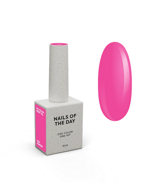 NAILSOFTHEDAY Gel Polish Heart 196 — esmalte semipermanente rosa neón 