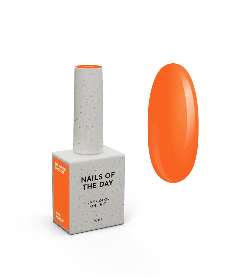 NAILSOFTHEDAY Gel Polish Juice 222 — esmalte semipermanente naranja intenso con cobertura en una sola capa, 10 ml