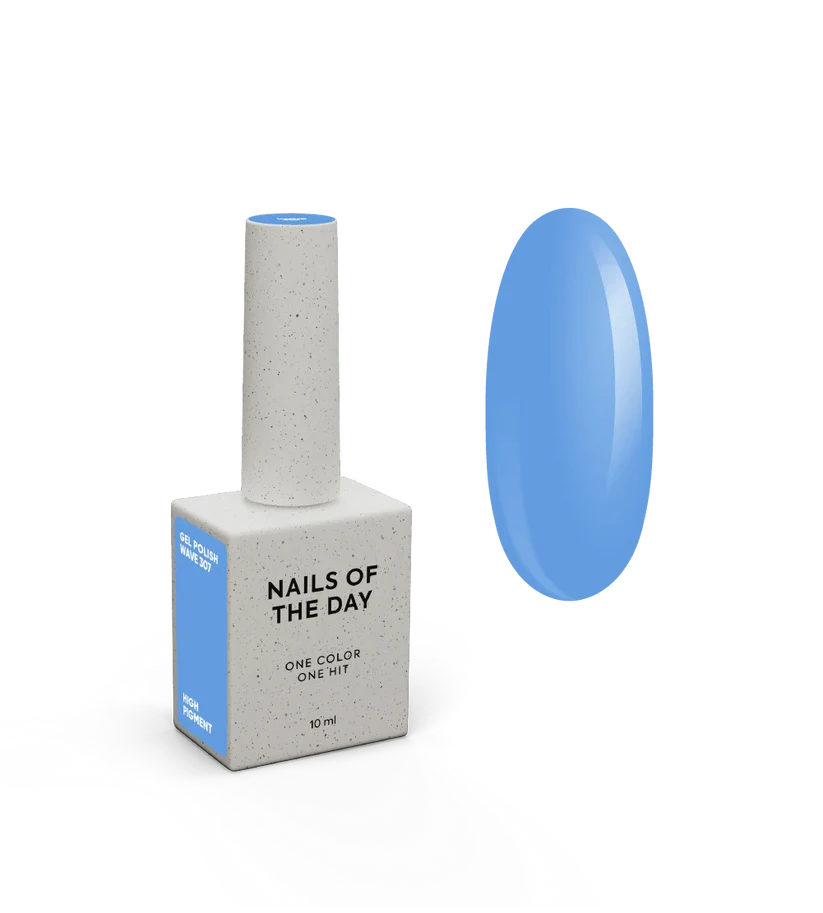 NAILSOFTHEDAY Gel Polish Wave 307 — esmalte semipermanente azul claro con cobertura en una sola capa, 10 ml