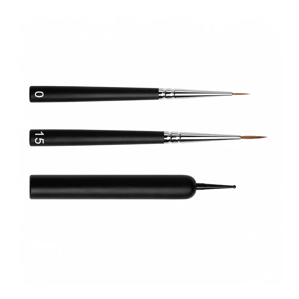 Set de pinceles Roubloff JB Nº6 con dos pinceles liner y un dotting tool para Nail Art profesional.