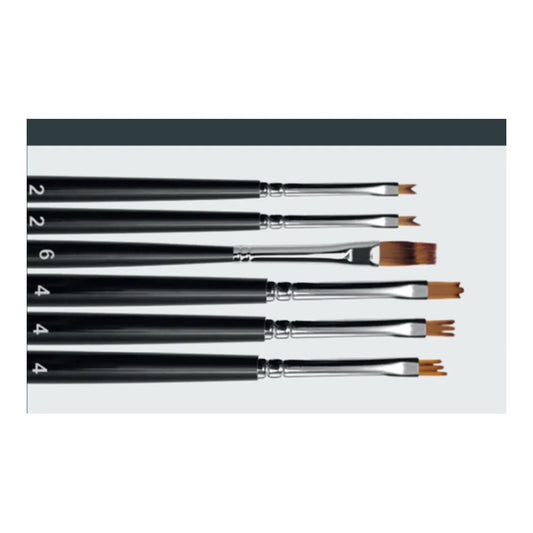 Set de pinceles JB para Nail Art profesional con diferentes formas y tamaños para decoración de uñas.