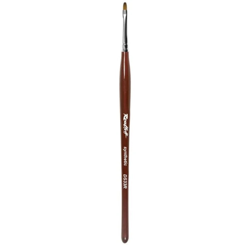 Pincel Roubloff DS33R-2 ovalado de fibra sintética para aplicación profesional de gel y One Stroke.