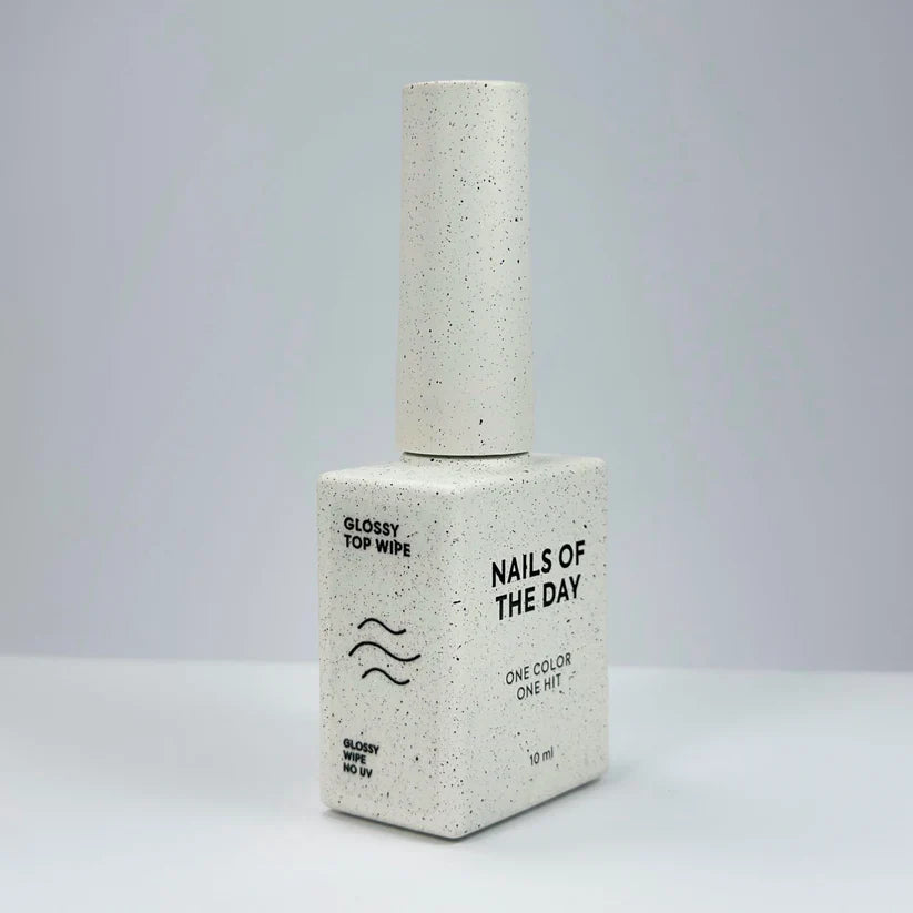 NAILSOFTHEDAY Glossy top wipe - Top brillante con una capa pegajosa, sin filtros UV, 10 ml