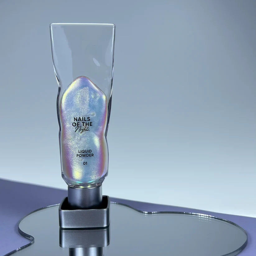 Liquid powder 01 - polvo líquido con iridiscencia de verde a morado para uñas, 5 g