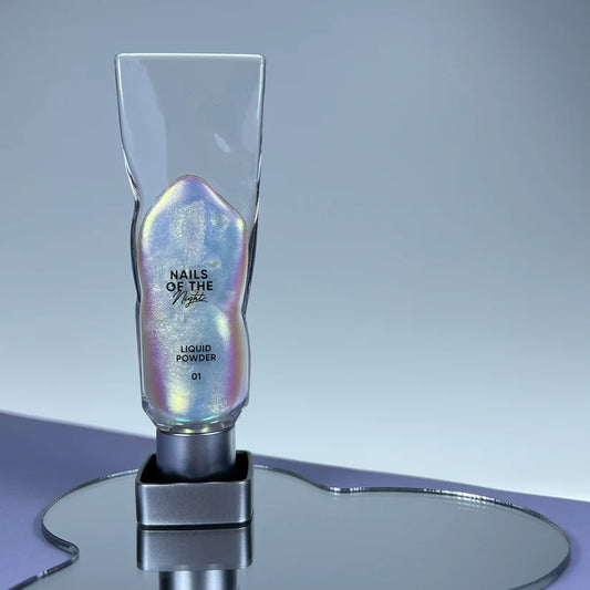 Liquid powder 01 - polvo líquido con iridiscencia de verde a morado para uñas, 5 g