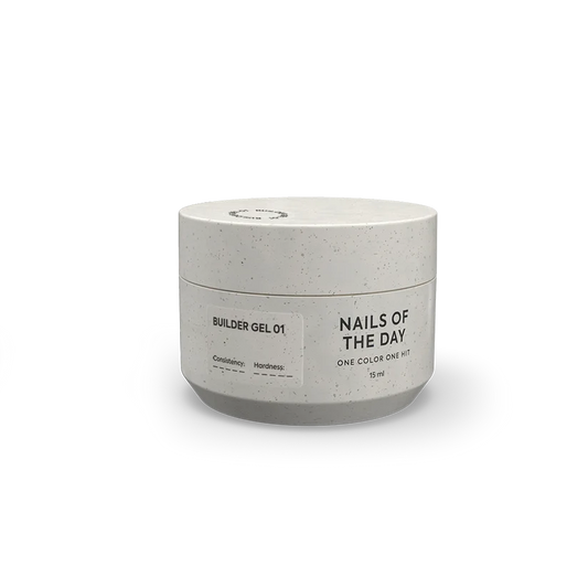 NAILSOFTHEDAY Builder Gel 01 — gel transparente para extensiones de uñas, 15 ml