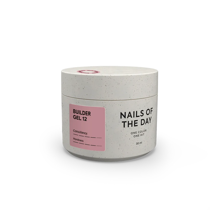 NAILSOFTHEDAY Builder Gel 12 — gel rosa nude para extensiones de uñas, 30 ml