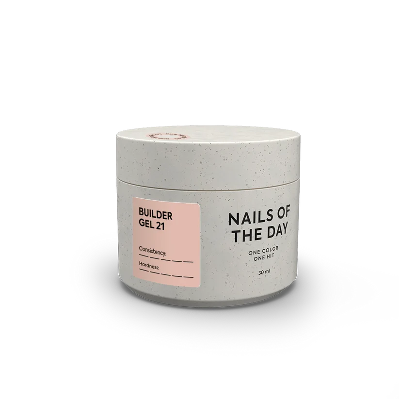 NAILSOFTHEDAY Builder Gel 21 — gel nude cálido para extensiones de uñas, 30 ml