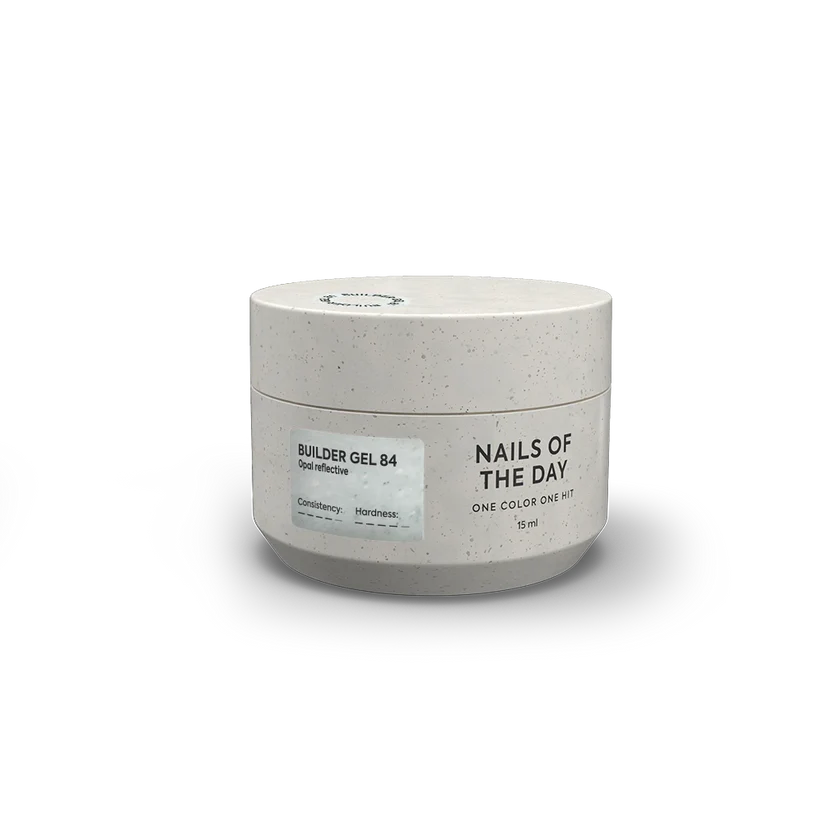 NAILSOFTHEDAY Builder Gel 84 — builder gel lechoso reflectante con brillo opal, 15 ml