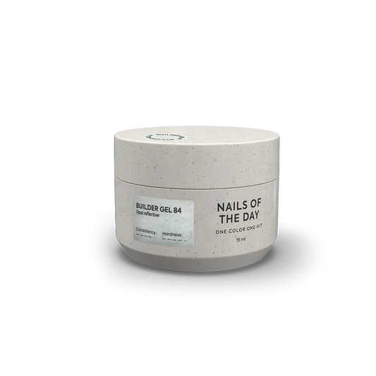 NAILSOFTHEDAY Builder Gel 84 — builder gel lechoso reflectante con brillo opal, 15 ml