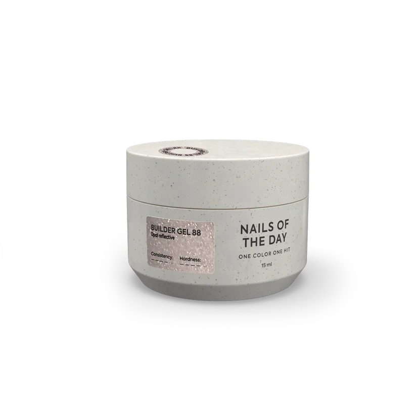 NAILSOFTHEDAY Builder Gel 88 — builder gel beige reflectante con brillo opal, 15 ml