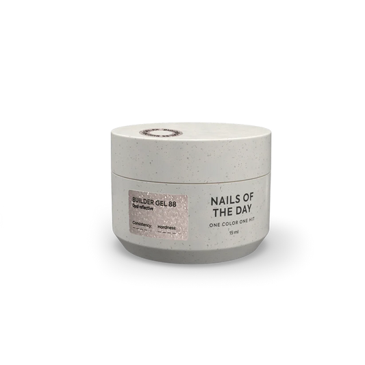 NAILSOFTHEDAY Builder Gel 88 — builder gel beige reflectante con brillo opal, 15 ml
