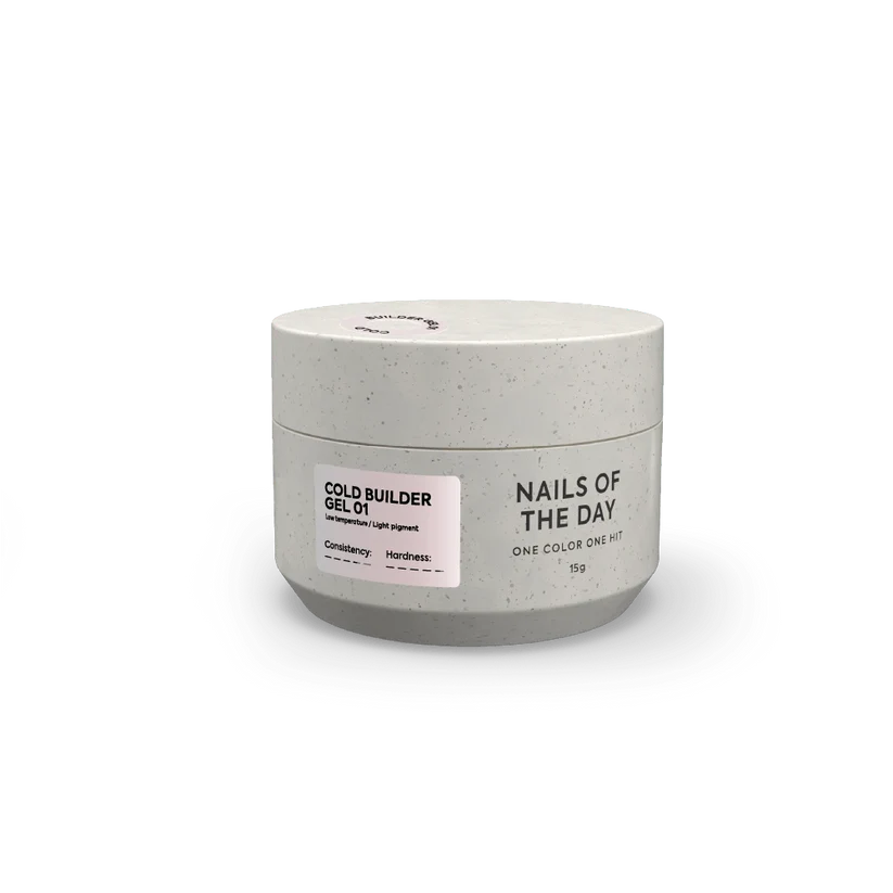 NAILSOFTHEDAY Cold Builder Gel 01 — gel constructor rosa lechoso para extensión de uñas, 15 ml.