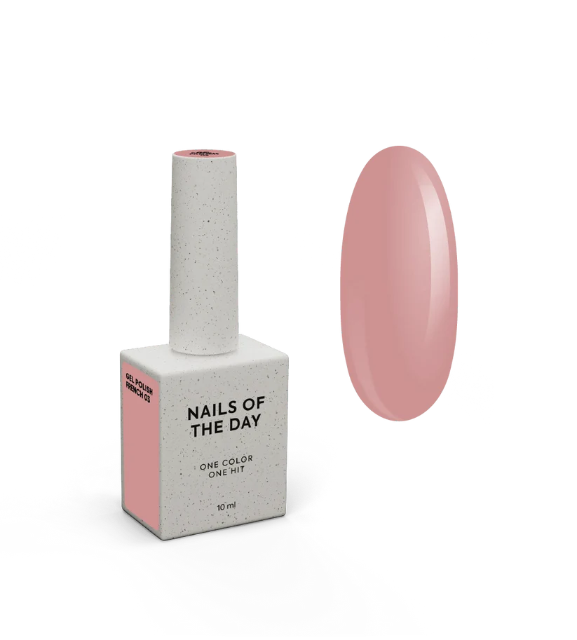 NAILSOFTHEDAY Gel Polish French 03 — esmalte semipermanente nude con nivel reducido de pigmentación, 10 ml