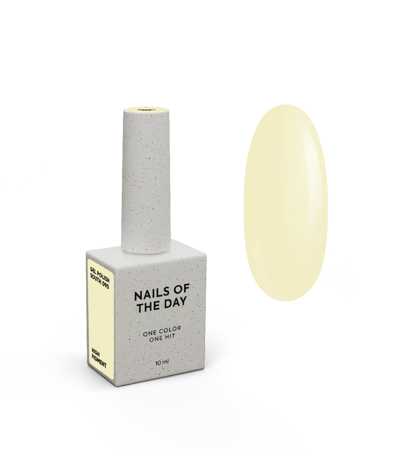 NAILSOFTHEDAY Gel Polish South — esmalte semipermanente amarillo pastel con cobertura en una capa, 10 ml