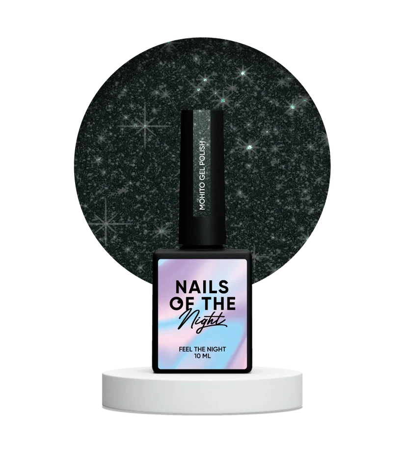 NAILSOFTHENIGHT Mohito - Esmalte Gel Verde Oscuro Intenso Reflectante, 10 ml