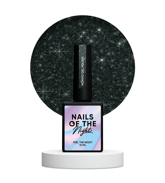 NAILSOFTHENIGHT Mohito - Esmalte Gel Verde Oscuro Intenso Reflectante, 10 ml