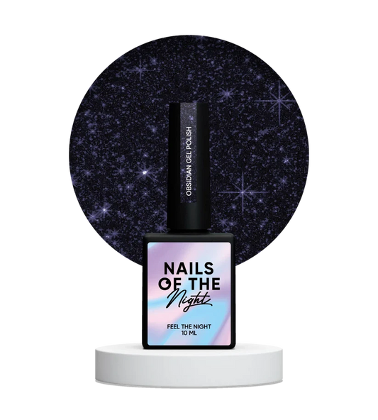 NAILSOFTHENIGHT Obsidian - Esmalte Gel Grafito Púrpura Reflectante, 10 ml
