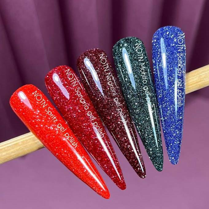 NAILSOFTHENIGHT Sangria - Esmalte Gel Rojo Intenso Reflectante, 10 ml