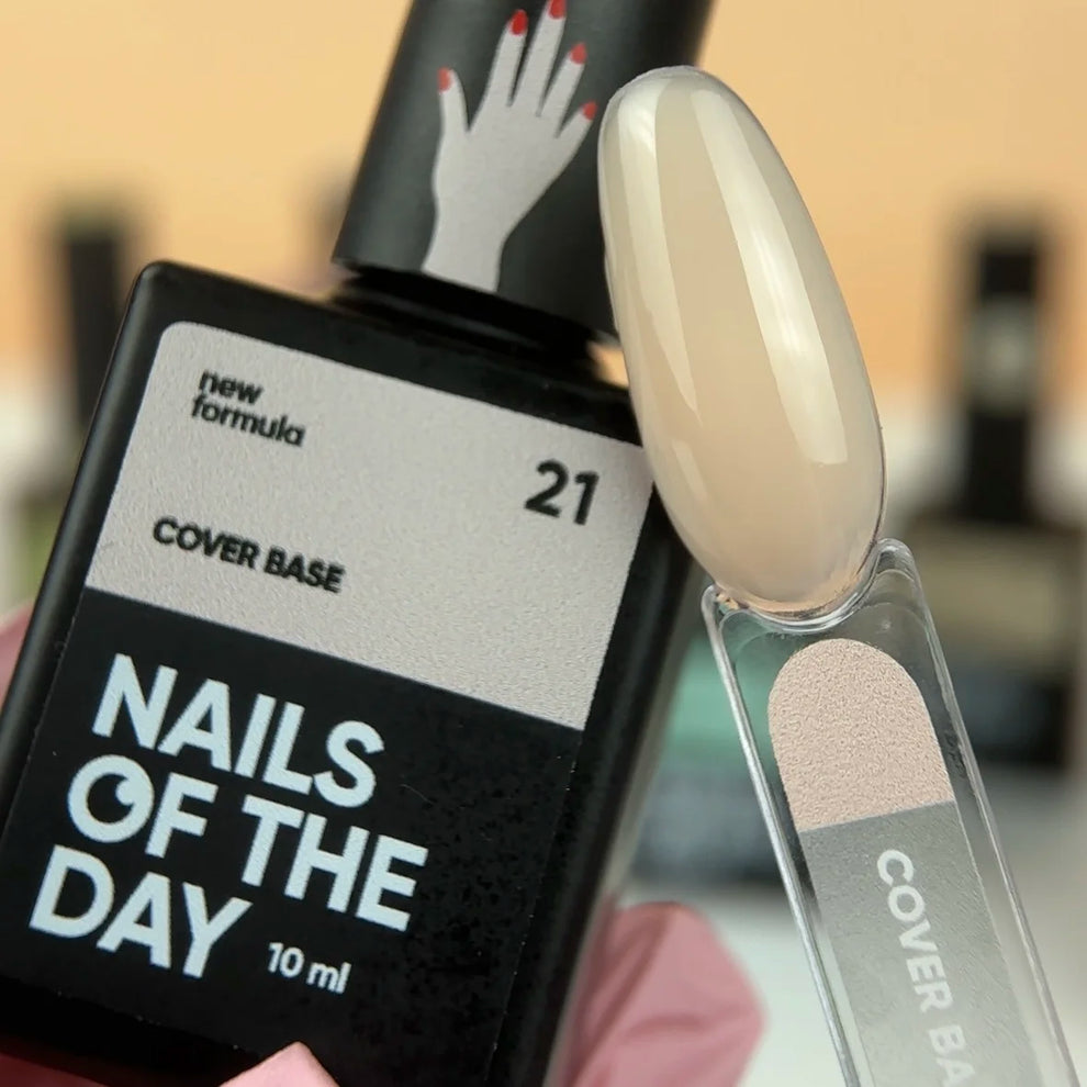 Nailsoftheday Cover base NEW Formula 21 - base camuflaje de color albaricoque delicado, 10 ml
