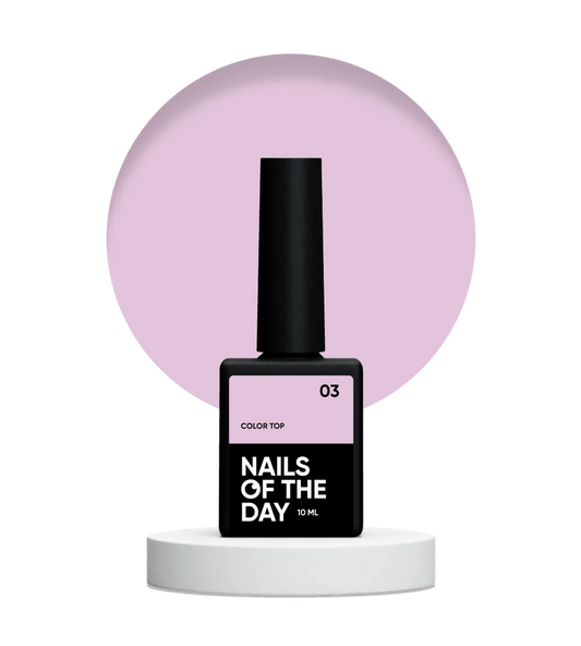 NAILSOFTHEDAY Color Top 03 — top rosa empolvado sin capa pegajosa para uñas, 10 ml.