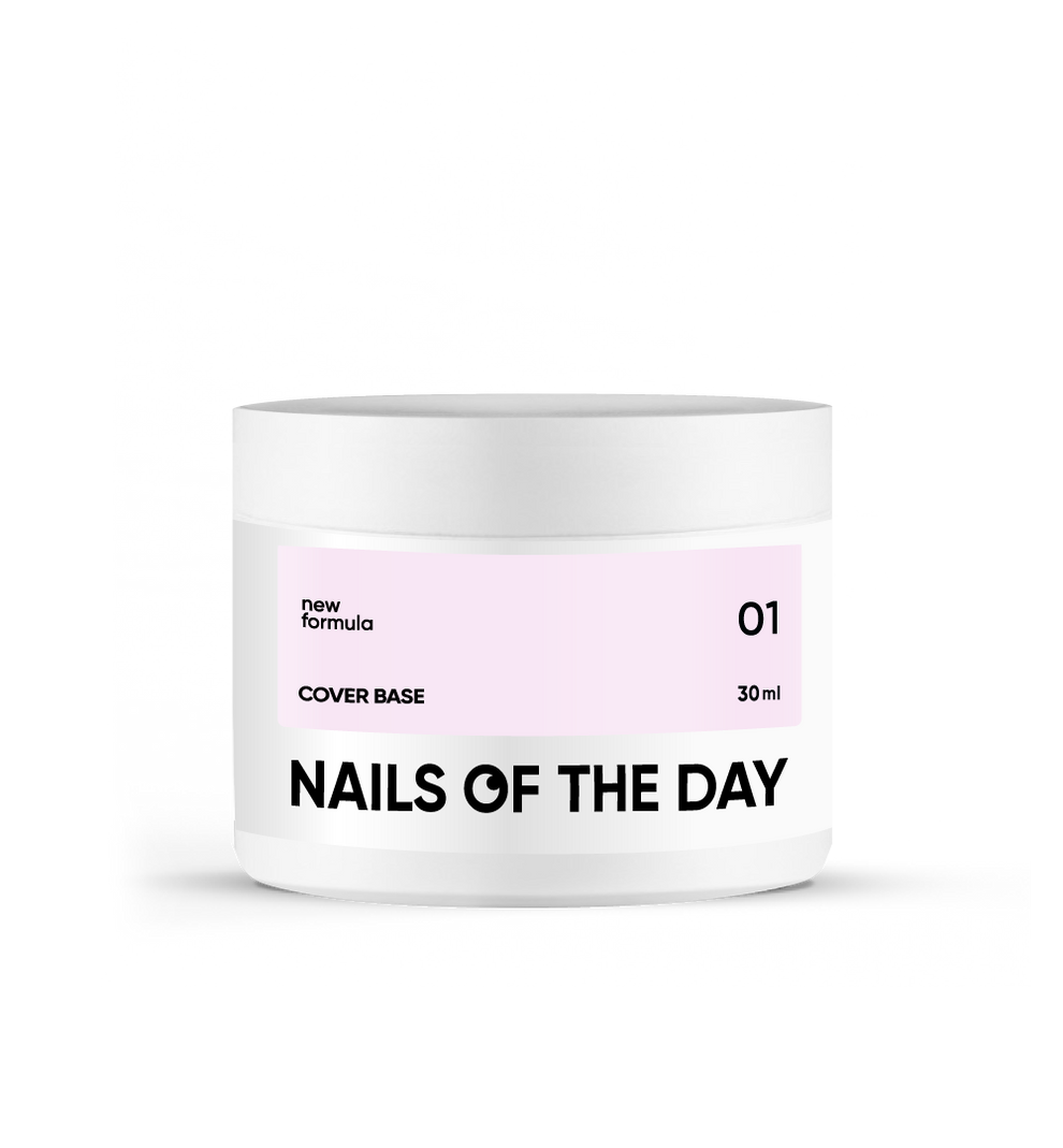 Nailsoftheday Cover base NEW Formula 01: base de camuflaje rosa claro para uñas, 30 ml