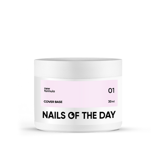 Nailsoftheday Cover base NEW Formula 01: base de camuflaje rosa claro para uñas, 30 ml