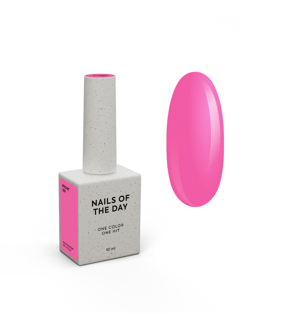 NAILSOFTHEDAY Gel Polish Peony — esmalte semipermanente rosa intenso y cálido, cubre en una sola capa, 10 ml.