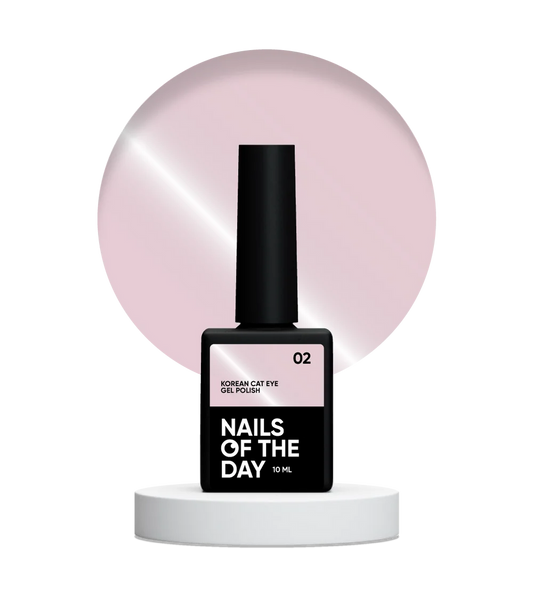 NAILSOFTHEDAY Korean cat eye 02 - esmalte semipermanente ojo de gato de color rosa claro ahumado nude, 10 ml