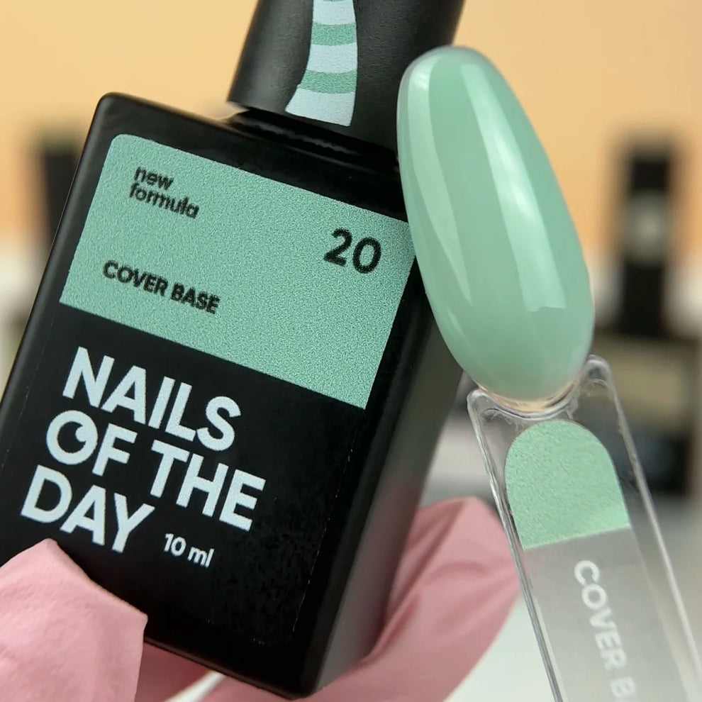 Nailsoftheday Cover base NEW Formula 20 - base camuflaje de color menta, 10 ml