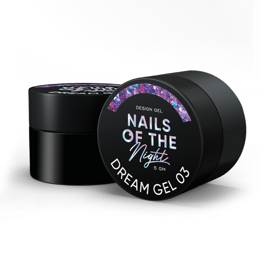 NAILSOFTHENIGHT Dream gel 03 — gel de diseño con increíbles hexágonos de diferentes tamaños y purpurina para uñas, 5 g