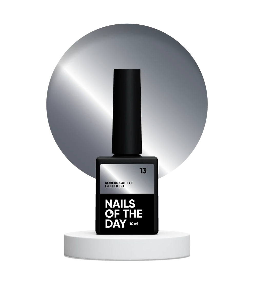 NAILSOFTHEDAY Korean cat eye 13 – gel efecto ojo de gato en tono gris oscuro, 10 ml