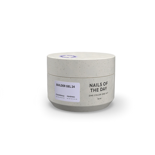 NAILSOFTHEDAY Builder Gel 24 — gel lechoso con velo rosado para extensiones de uñas, 15 ml