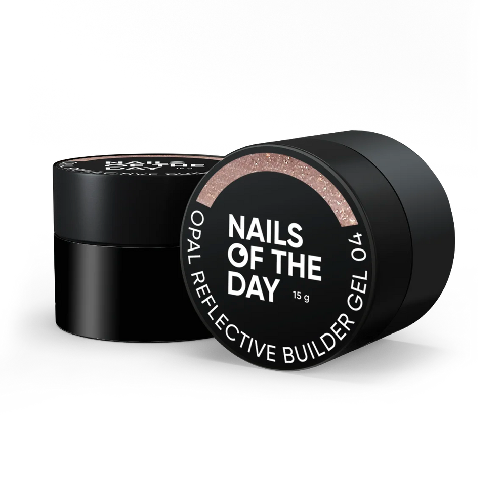 NAILSOFTHEDAY Opal Reflective builder gel 04 — gel constructor nude frío con brillo opalescente y partículas reflectantes, 15 g