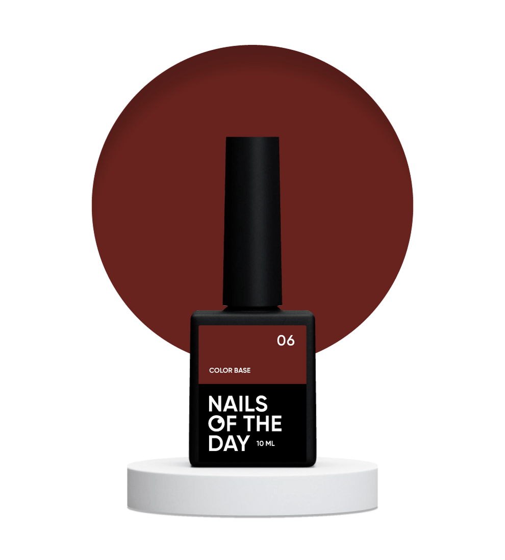 NAILSOFTHEDAY Color base 06 – base de color para uñas (marrón saturado), 10 ml