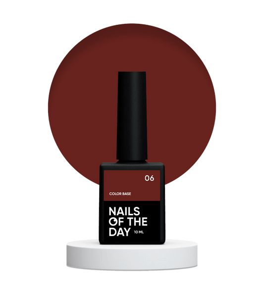 NAILSOFTHEDAY Color base 06 – base de color para uñas (marrón saturado), 10 ml