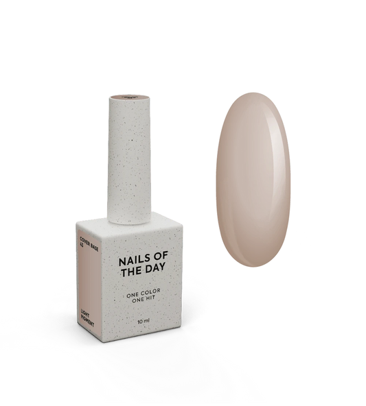 NAILSOFTHEDAY Cover Base 43 Light Pigment – base para uñas beige semitransparente con pigmentación ligera, 10 ml