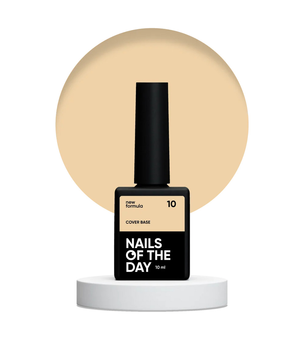 Nailsoftheday Cover base NEW Formula 10 - base camuflaje color durazno para uñas, 10 ml