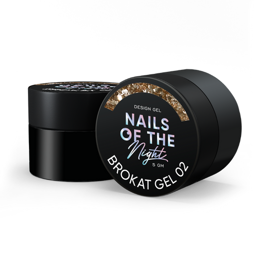 NAILSOFTHENIGHT Brokat gel 02 — gel de diseño con brocado multicolor y purpurina para uñas, 5 g