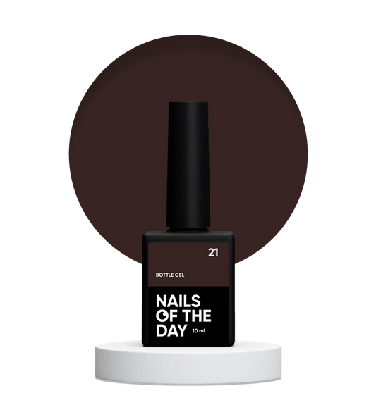 NAILSOFTHEDAY Bottle Gel 21 – gel ultrafuerte marrón frío, 10 ml