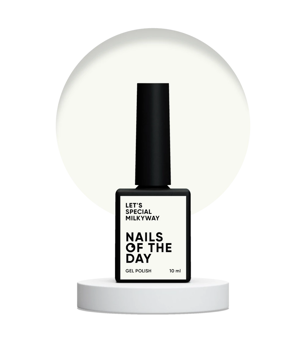 NAILSOFTHEDAY Let’s Special Milkyway — esmalte semipermanente blanco lechoso para uñas, que cubre perfectamente en una sola capa, 10 ml.